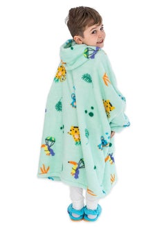 Milk&Moo Milk&Moo Little Mermaid Wearable Blanket Hoodie Kid Boys Girls, Soft Blanket with Sleeves, Hooded Blanket with Pouch, Fleece Blankets for birthday gifts, One Size, Green  - Image 3