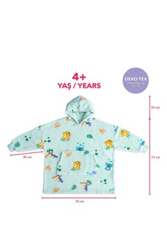 Milk&Moo Milk&Moo Little Mermaid Wearable Blanket Hoodie Kid Boys Girls, Soft Blanket with Sleeves, Hooded Blanket with Pouch, Fleece Blankets for birthday gifts, One Size, Green  - Image 4