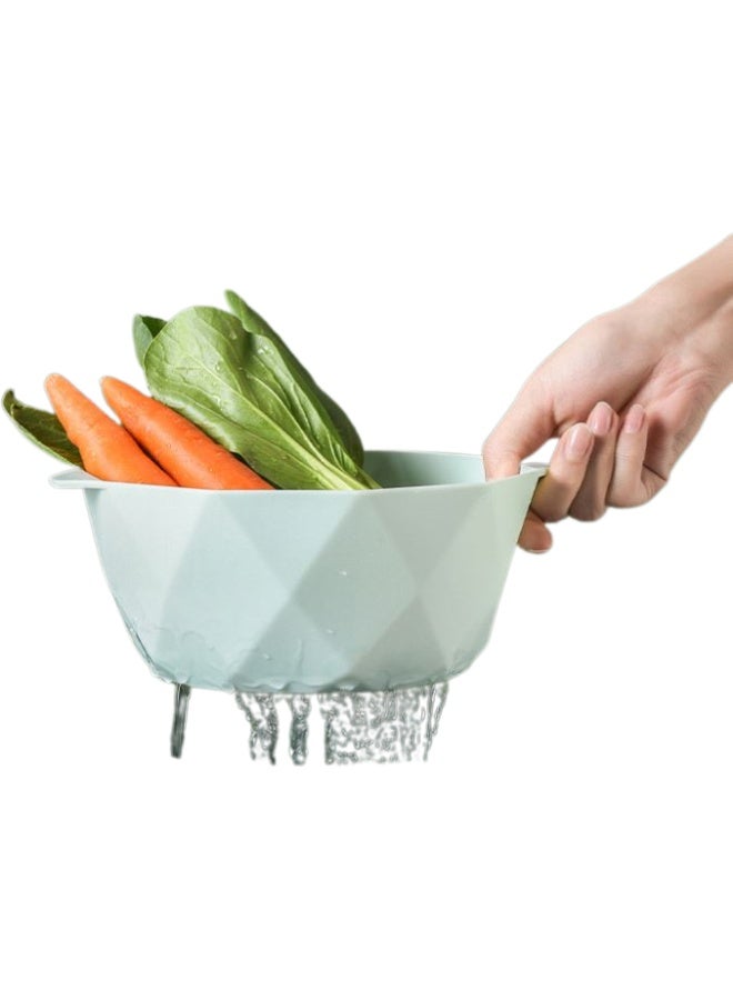 مصفاة بلاستيكية للمطبخ بمقبض – وعاء تصفية للمكرونة والخضروات والفواكه، مصفاة سريعة التصريف ومتينة، آمنة لغسالة الأطباق (27 سم) - Image 3