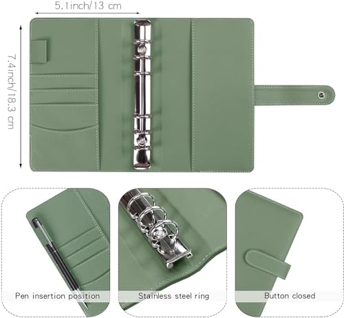 LXWHYP Money Saving Binder, Savings Challenges Book with for Cash Envelopes, 12pcs Zipper Envelopes A6 Budget Binder, Budget Planner for Managing Budgets and Saving Money -(Green-7.4IN) - Image 3