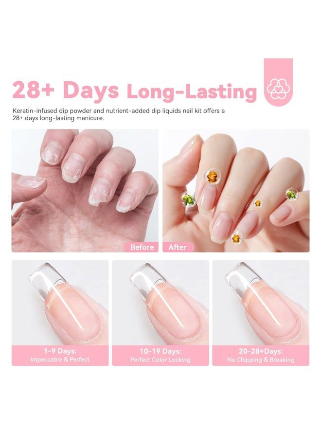 SAVILAND Clear Dip Powder Nail Kit: 60g Starter Set with Base, Activator, Top Coat for Professional French Manicure & Nail Art Repair - Image 5