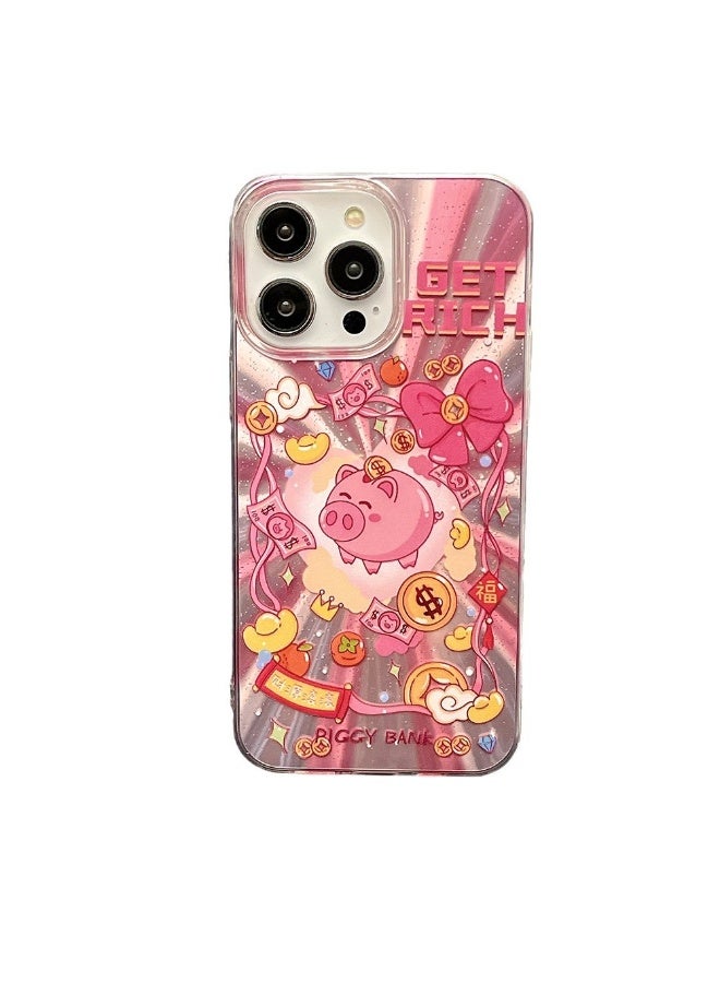 NIBEMINENT Cute Money Jar Pig Pig Protective TPU Case Cover For iPhone 16 Plus - Image 2