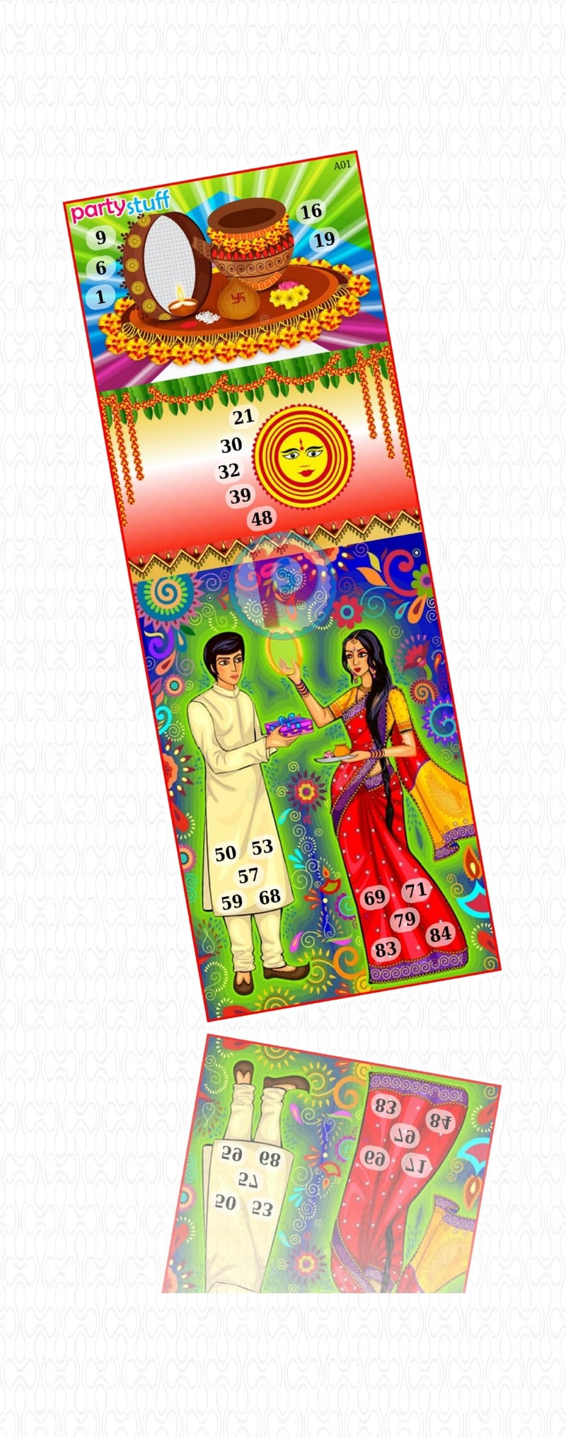 PartyStuff Tambola Housie Tickets - Karwachauth kukuba 17 (8 Piece) - Image 2