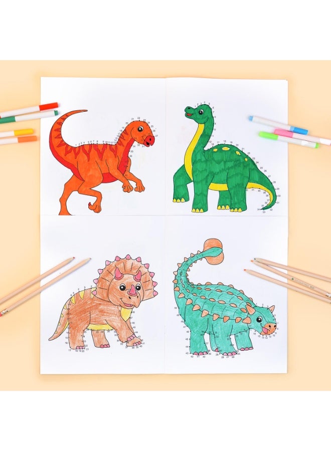 Capstro Dot to Dot Coloring Book for Kids – 50 Connect the Dots Activity Pages with Dinosaur-Themed, Number Connection Puzzles, Coloring Activity Book, Fine Motor Skills Practice - Image 4