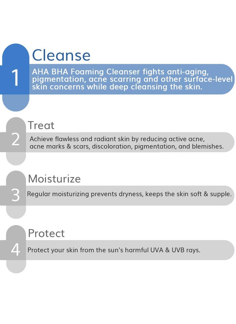 THE derma Co 3% AHA-BHA Foaming Face Wash for All Skin Types | Gently Exfoliates & Controls Acne | Oil-Free Facial Buildup Cleanser | 3.38 Fl Oz/100ml  - Image 3