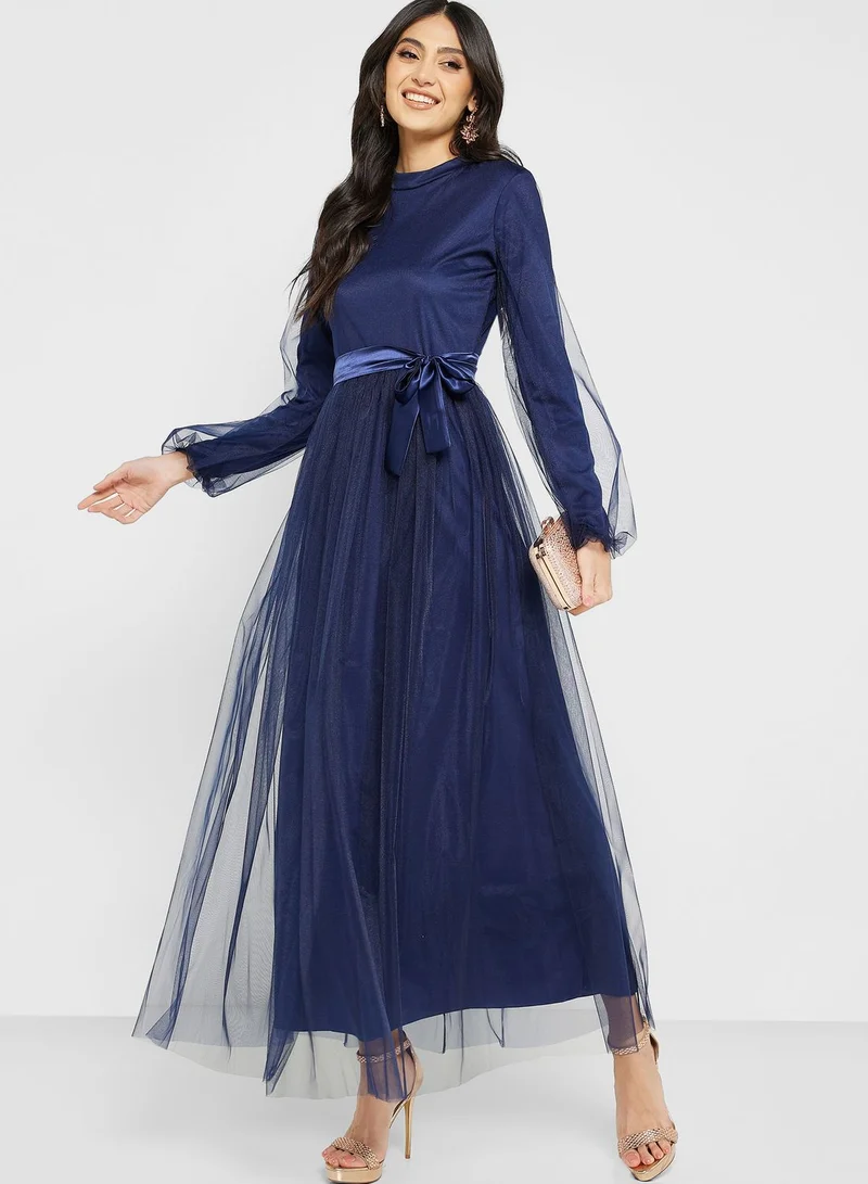 Khizana Puff Sleeve Tulle Dress