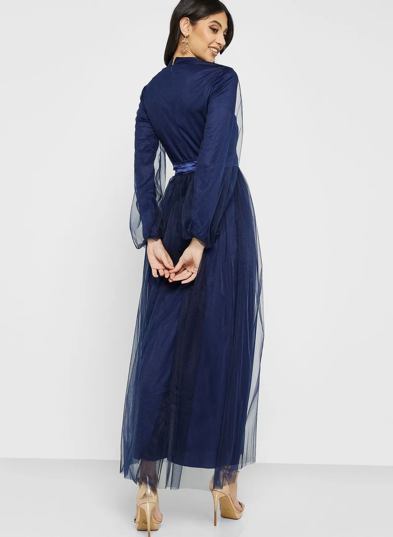 Khizana Puff Sleeve Tulle Dress