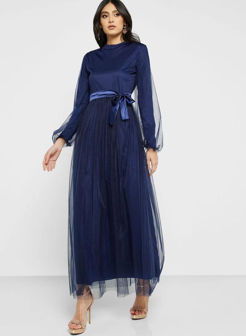 Khizana Puff Sleeve Tulle Dress