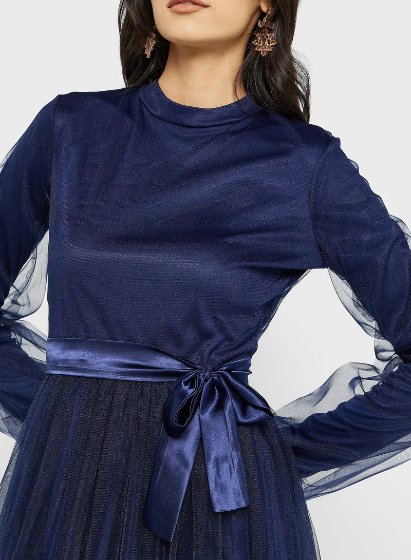 Khizana Puff Sleeve Tulle Dress
