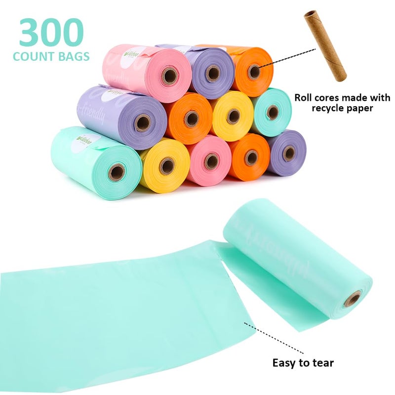 USBOO Diaper Bags Disposable for Baby, 20 Refill Rolls/300 Bags Waste Bags with Dispenser, Convenient and Quick Diaper Disposal, Rainbow - Image 4