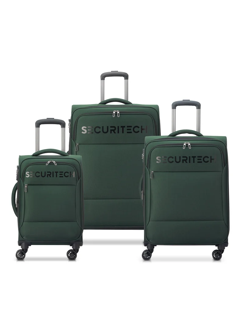 DELSEY Securitech Vanguard by Delsey Expendable Double wheel trolley 3pcs set (L+M+S) 55/70/82cm Green