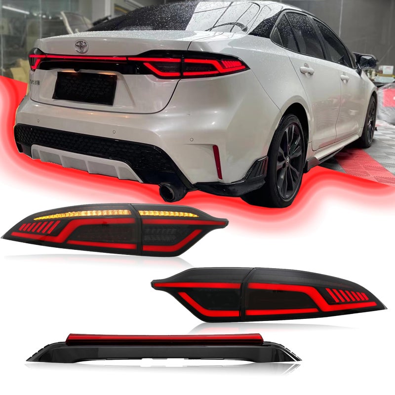 T T-ABC Ultra Mods Tail Lights for Toyota Corolla 2020-2024 Modified Taillights Assembly (SMOKE)