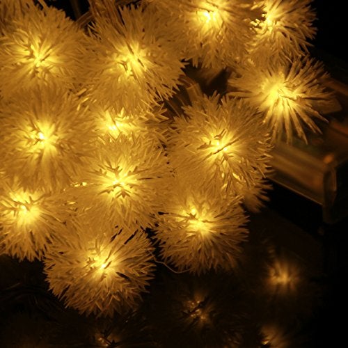 EZ Life Pom Pom PE Light String 2.25m - 20 White Pompoms with Multicolor LED Lights - Garden, Indoor Décor, Indoor & Outdoor Decorations, Diwali, Christmas, Wedding, Party, Festival - Image 2