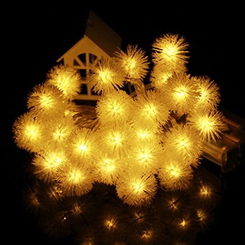 EZ Life Pom Pom PE Light String 2.25m - 20 White Pompoms with Multicolor LED Lights - Garden, Indoor Décor, Indoor & Outdoor Decorations, Diwali, Christmas, Wedding, Party, Festival - Image 5