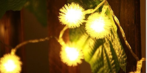 EZ Life Pom Pom PE Light String 2.25m - 20 White Pompoms with Multicolor LED Lights - Garden, Indoor Décor, Indoor & Outdoor Decorations, Diwali, Christmas, Wedding, Party, Festival - Image 4