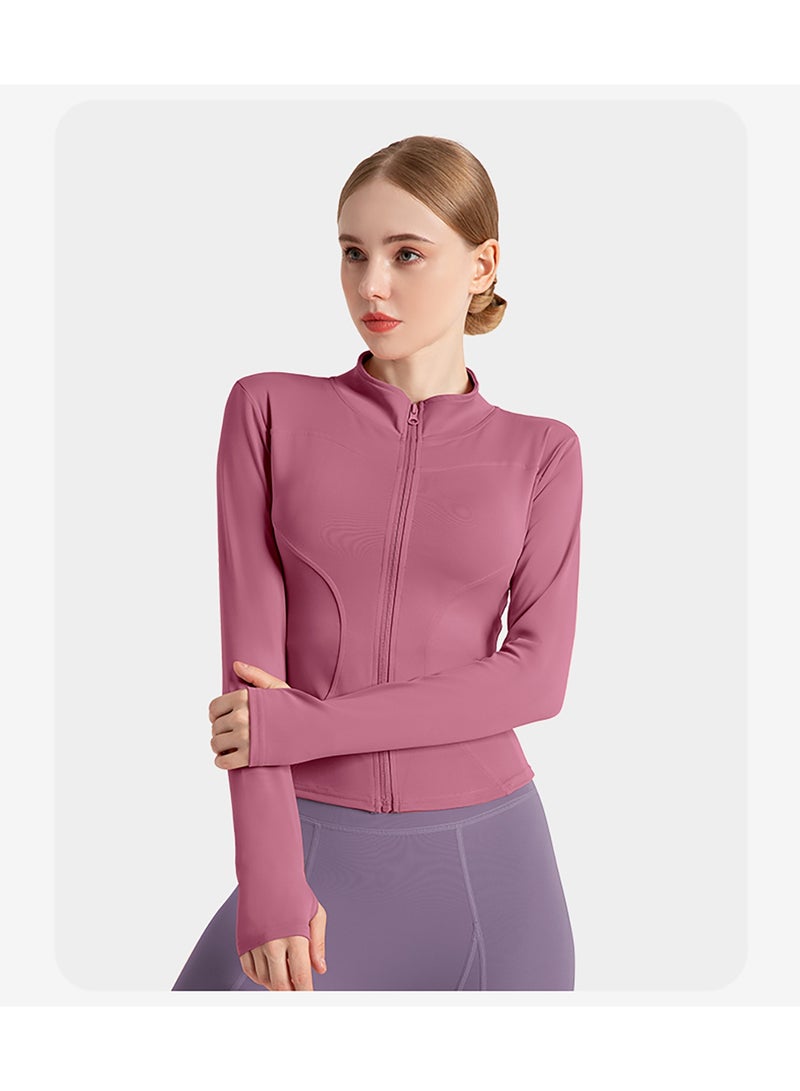 Women's Tracksuit Jacket Slim Fit Long Sleeved Fitness Coat Yoga Tops with Thumb Holes Gym Jacket Workout Sweatshirts  - Image 2