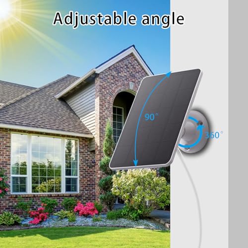 OYOCAM Solar Panel Compatible with Simplisafe Outdoor Camera Series 2 Wireless and Wired 4Pack Waterproof Solar Charger with Adjustable Wall Mount 10ft Micro USB Port Charging Cable - Image 3