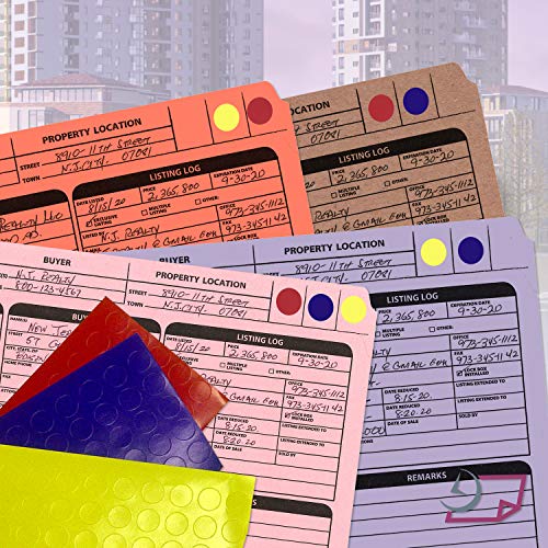 NextDayLabels مجموعة ملفات العقارات - قائمة اللوحة اليمنى، مطبوعة مسبقًا على ورق مقوى متين مع قائمة إغلاق ونقاط ملونة للتنظيم (بني كرافت، حجم رسالة | عبوة من 25) - Image 5