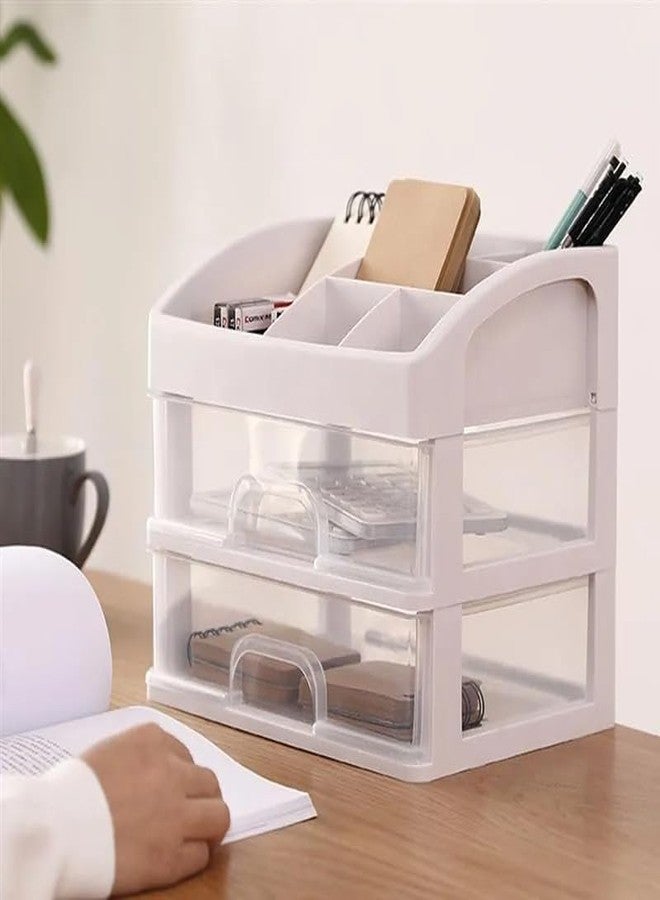 Homava Makeup Organiser Cosmetic Organisers Storage Box Drawers Plastic Cosmetic Organizer| Make Up Organiser For Women (1-Tier, White) - Image 4