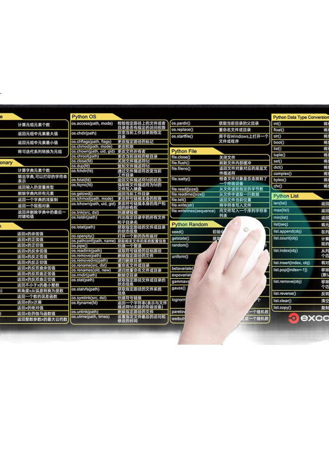 Exco Python Mouse Pad, Quick Key Functions, Programming Basics, Algorithm Fundamentals, Large Office Computer Desk Pad, Desk Edge Mat 0307 - Image 3
