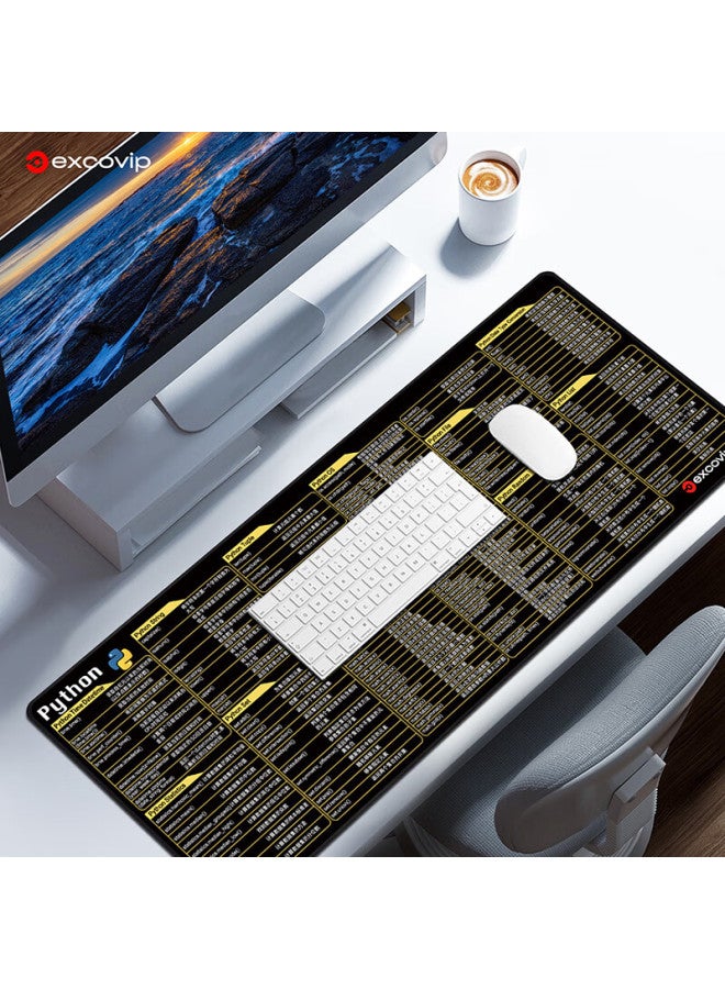 Exco Python Mouse Pad, Quick Key Functions, Programming Basics, Algorithm Fundamentals, Large Office Computer Desk Pad, Desk Edge Mat 0307 - Image 1