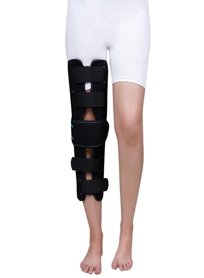 KUDIZE Knee Immobilizer Brace for Knee support for dislocation injuries ligament tear wraparound knee stabilizer splint for men & women (MEDIUM) - Image 1