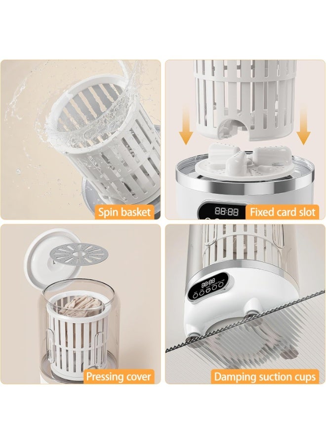 BlueFire 3-in-1 Portable Mini Washing Machine 3L | Cordless USB Rechargeable Laundry Washer with Spin Basket, 3 Modes (Wash, Rinse, Dehydrate) | Perfect for Apartment, Dorm, RV, Hotel, Small Clothes, Underwear & Socks (White) - Image 4