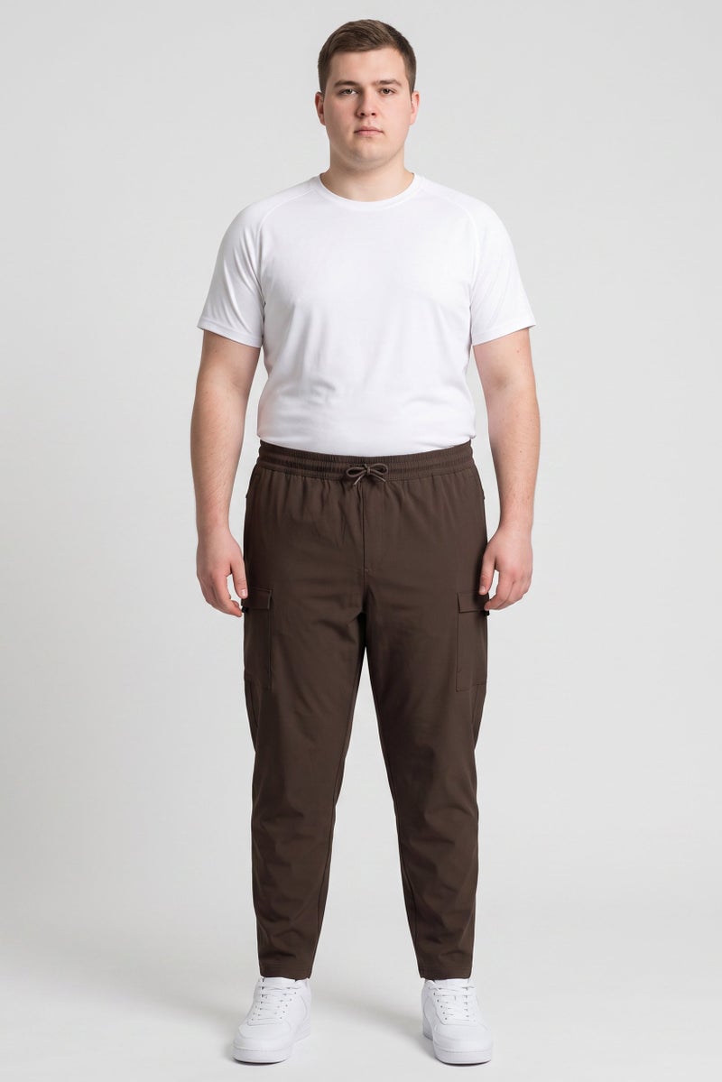 Unipro Men Standard Fit Hiking Track Pants, Brown - Image 2