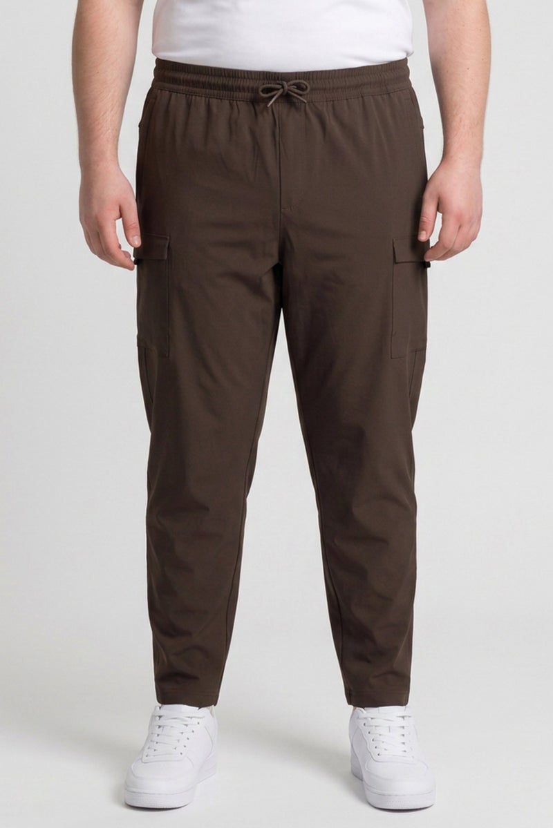 Unipro Men Standard Fit Hiking Track Pants, Brown - Image 1