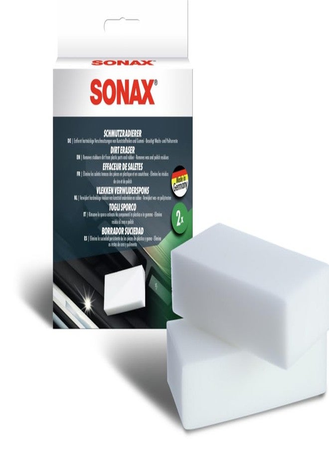 SONAX Dirt Erasers | 2-Pack Foam Scrubbing Pads for Safe, Chemical-Free Cleaning | Removes Stubborn Marks, Wax Residue & Dirt from Plastics & Leather | 416000 - Image 1