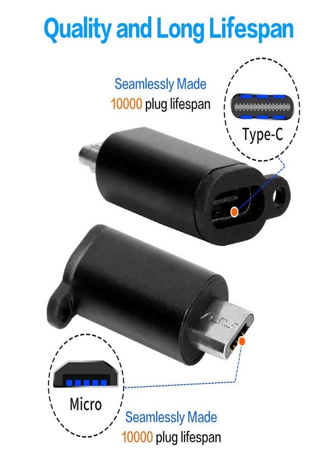 Accessonico 4 Pack USB-C to Micro-USB Adapter, Type C Female to USB Micro Male Replacement for Samsung A10s, A03, A03 Core, S7 S6 Edge, J3 J7 Connector Charging Convert Data - Image 4
