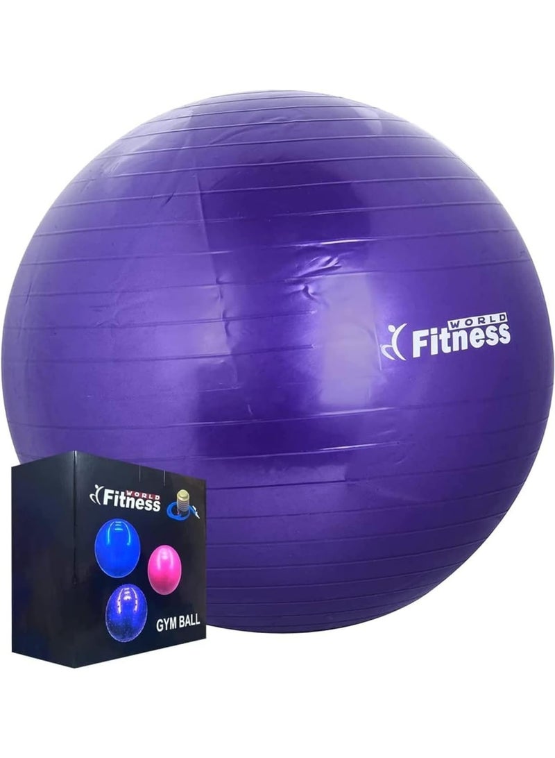 Fitness كرة للتمرين 75,65,55 سم لتمارين البيلاتس واليوغا والتوازن واللياقة وصالة الالعاب الرياضية وتمارين البطن الهوائية، بالوان متعدده - Image 1