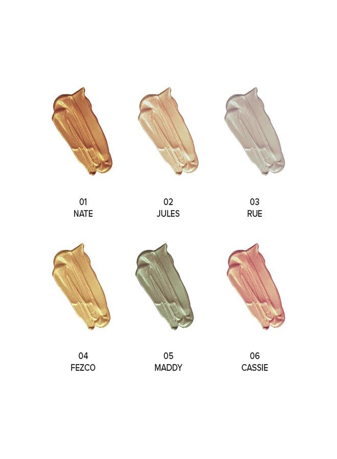 كلارا لمستحضرات التجميل مجموعة ظلال العيون "يوفوريا" من كلارا كوزمتكس - مجموعة ظلال عيون جذابة - ظلال عيون كريمية لإطلالة حيوية - مكياج عيون لامع - 6 قطع - Image 3