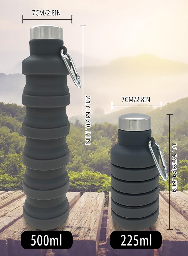 YCT زجاجة مياه قابلة للطي من YCT سعة 500 مل (17 أونصة)، زجاجة مياه رياضية محمولة للسفر، زجاجات مياه سيليكون قابلة للطي وقابلة لإعادة الاستخدام للصالات الرياضية والتخييم والمشي لمسافات طويلة (بنفسجي + أسود) - Image 5