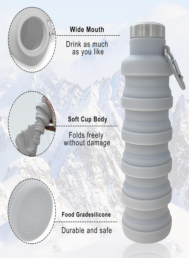 YCT زجاجة مياه قابلة للطي من YCT سعة 500 مل (17 أونصة)، زجاجة مياه رياضية محمولة للسفر، زجاجات مياه سيليكون قابلة للطي وقابلة لإعادة الاستخدام للصالات الرياضية والتخييم والمشي لمسافات طويلة (بنفسجي + أسود) - Image 4