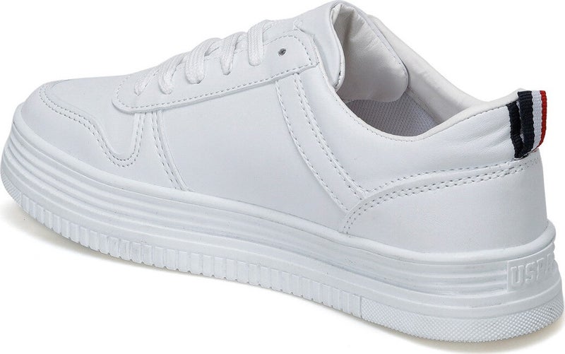 U.S. Polo Assn. حذاء رياضي نسائي أبيض سوري بsole سميك - Image 3
