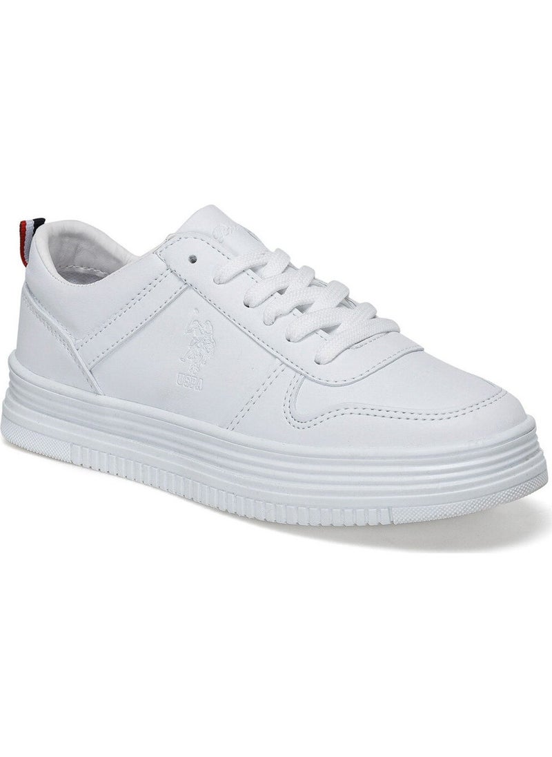 U.S. Polo Assn. حذاء رياضي نسائي أبيض سوري بsole سميك - Image 2