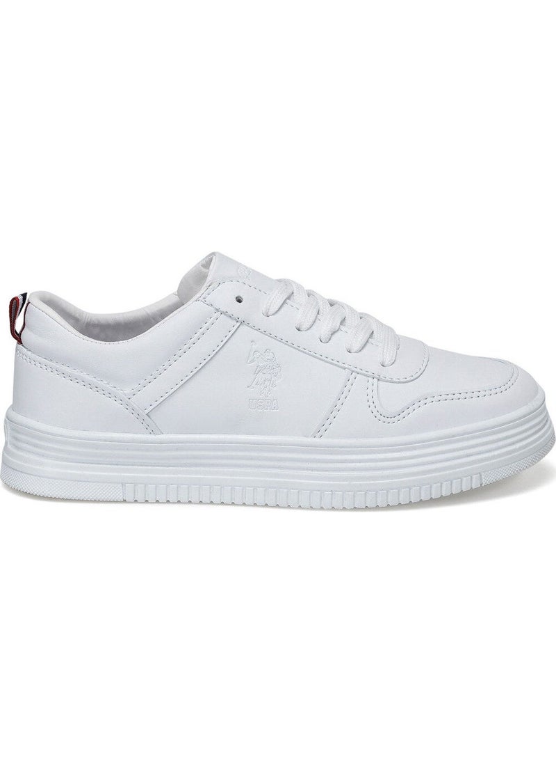 U.S. Polo Assn. حذاء رياضي نسائي أبيض سوري بsole سميك - Image 1