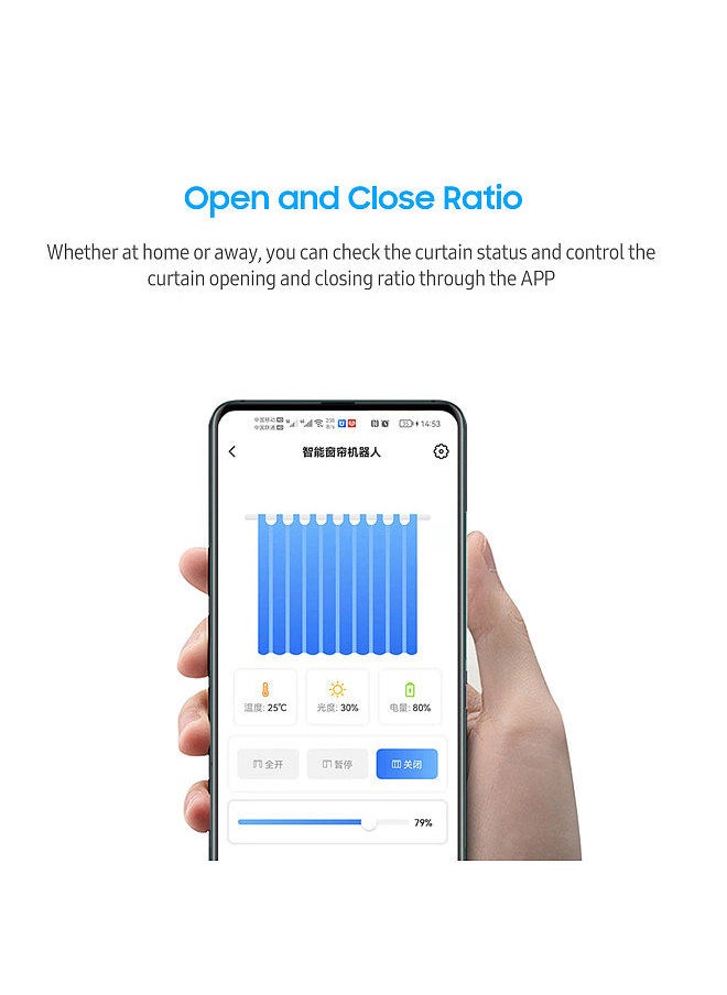 2Pcs Smart Electric Curtain Motor Curtains Rod Opener Voice Control Timer Control Light Sensor Automatic Curtain Switch Robot for I-rail U-rail