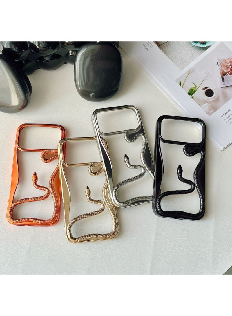 إكس ليفيل آيفون 17 برو ماكس غطاء الحالة ، غطاء مضاد حالة ثعبان إطار لينة TPU الكهربائية رقيقة رقيقة حماية تبديد الحرارة غطاء مقاوم للصدمات للنساء الفتيات الرجل - البرتقالي - Image 4