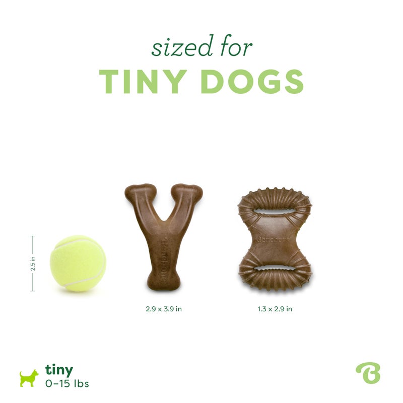 Benebone Tiny 2-Pack Dog Chew Toys, Made in USA, Real Bacon Flavor - Image 4
