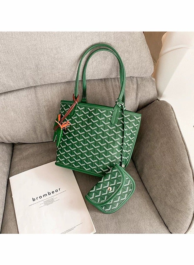 Women's Fashion Versatile Travel Bag Handbag Small Commuter Shopping Bag Tote Bag Paired with Small Bag Pony Pendant Random Color 22cm * 21cm * 12cm - Image 4