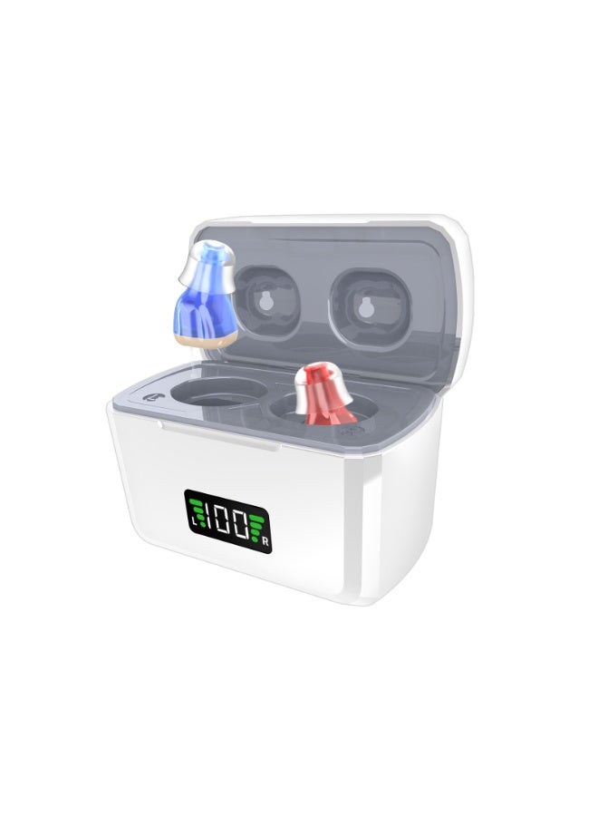 Mini Rechargeable Senior Digital Sound Amplifier with Noise Reduction Portable Charging Case (Pair) - Image 1