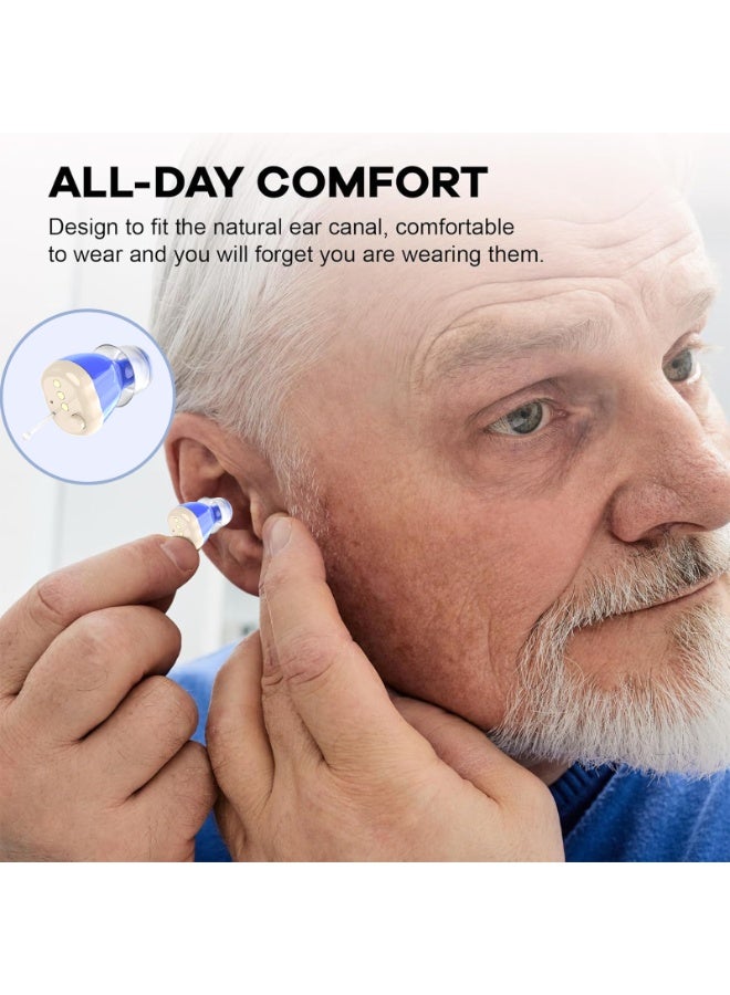 Mini Rechargeable Senior Digital Sound Amplifier with Noise Reduction Portable Charging Case (Pair) - Image 4