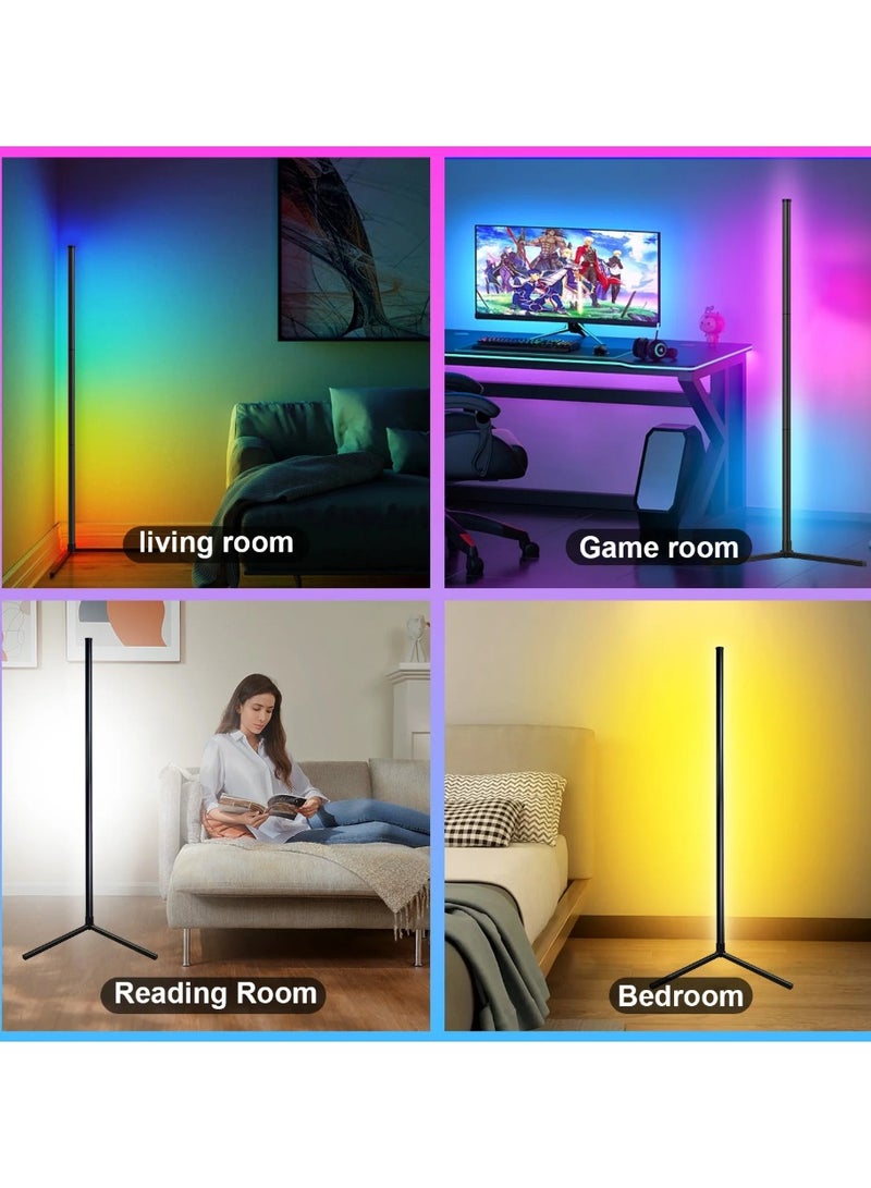 مصباح أرضي ذكي بتقنية RGB للزوايا، مع تحكم عبر التطبيق والريموت، إضاءة LED عصرية للمزاج، مثالي لغرف الألعاب والمعيشة - Image 5