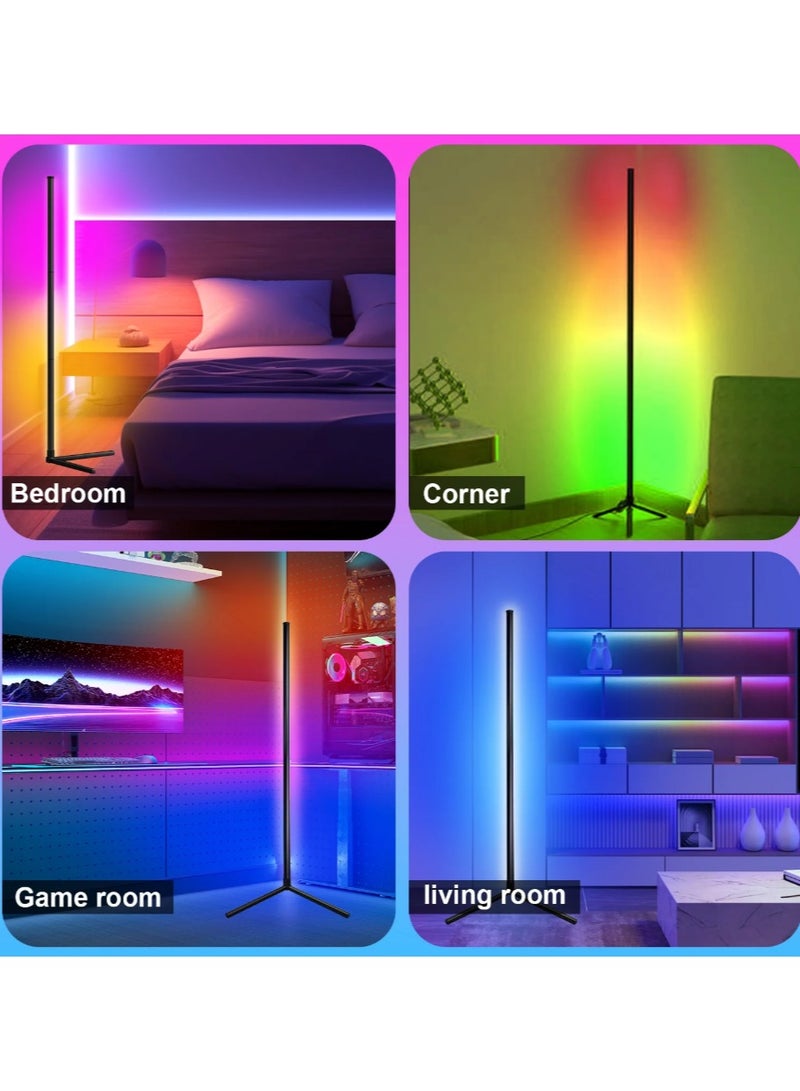 مصباح أرضي ذكي بتقنية RGB للزوايا، مع تحكم عبر التطبيق والريموت، إضاءة LED عصرية للمزاج، مثالي لغرف الألعاب والمعيشة - Image 4