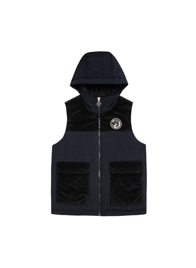 ERKE Chang'e Flying To The Moon】women's Cotton Vest Jacket, Sporty Short Outerwear, Casual Versatile Hooded Vest Coat - Image 5