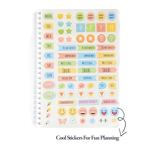 Papboo A5 Hardcover, Hardbound Cute Undated Daily Planner For 3 Months, Schedule Your Day, Manage To-do List, Goals Tracker,Wellness Tracker,With cool Sticker sheet (Sparkle) - Image 5