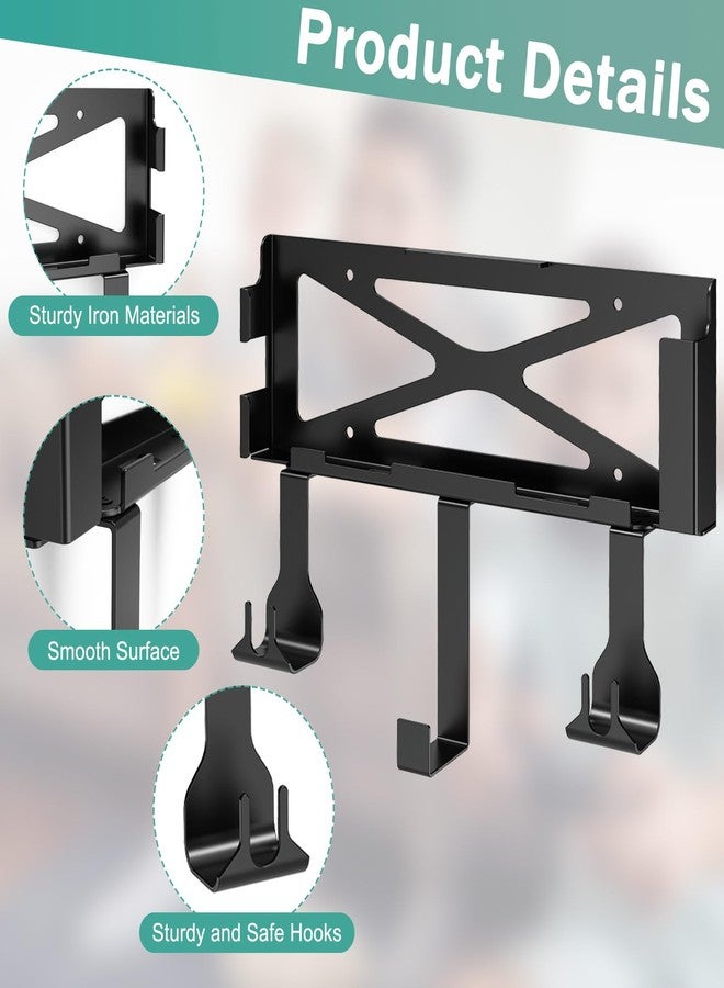 appacare حامل جداري متوافق مع جهاز PS4، حامل جداري معدني متوافق مع جهاز PS4 الأصلي (الطراز القديم)، يُثبّت على الحائط أو خلف التلفزيون، مع حاملين لوحدات التحكم وحامل سماعات الرأس. - Image 3