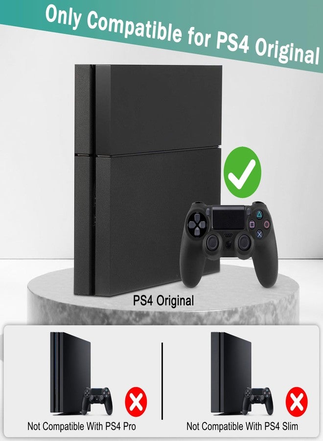 appacare حامل جداري متوافق مع جهاز PS4، حامل جداري معدني متوافق مع جهاز PS4 الأصلي (الطراز القديم)، يُثبّت على الحائط أو خلف التلفزيون، مع حاملين لوحدات التحكم وحامل سماعات الرأس. - Image 2